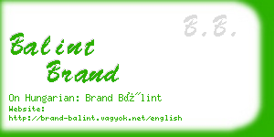 balint brand business card